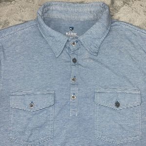 Kuhl Mens Cotton / Polyester Blend Microstripe‎ SS Polo Shirt Med Blue